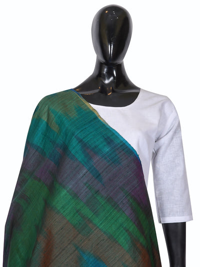 Banarasi Raw Silk Stole Handwoven Stoles Medium Multicolor - ahmedabadtrunk.in