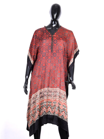 Ajrakh Modal Silk Kaftan - ahmedabadtrunk.in
