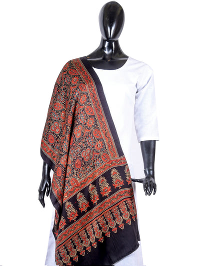 Ajrakh Modal Silk Stole - ahmedabadtrunk.in