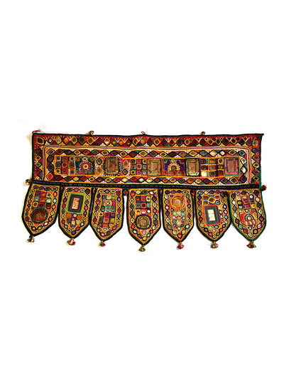 Hand embroidered, Door Hanging, Toran, Kutch (Gujarat) Kathi Rajput- 2167 - ahmedabadtrunk.in